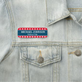 Politische Kampagne von Rot-Weiß und Blau Namensschild (Beispiel)