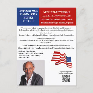 Politische Kampagne Wahlkampfspende Spendeaufkomme Postkarte