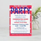 Politische Kampagnen-Party Einladung (Stehend Vorderseite)
