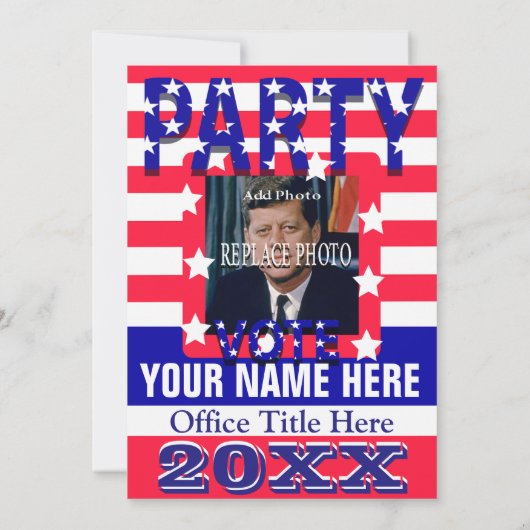 Politische Kampagnen-Party Einladung (Rückseite)