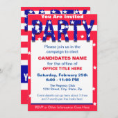 Politische Kampagnen-Party Einladung (Vorne/Hinten)