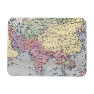 Politische Karte   Asien Magnet