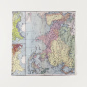 Politische Karte | Asien Wandteppich (Vorderseite (Horizontal))