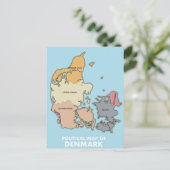Politische Karte Dänemarks (Stehend Vorderseite)