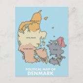 Politische Karte Dänemarks (Vorderseite)