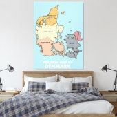 Politische Karte Dänemarks Leinwanddruck (Insitu (Schlafzimmer))
