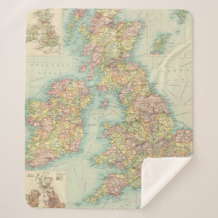 Politische Karte der britischen Inseln Sherpadecke