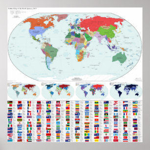 Politische Karte der Welt, 2019 (unser Poster