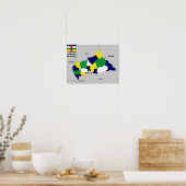 Politische Karte der Zentralafrikanischen Republik Poster (Küche)