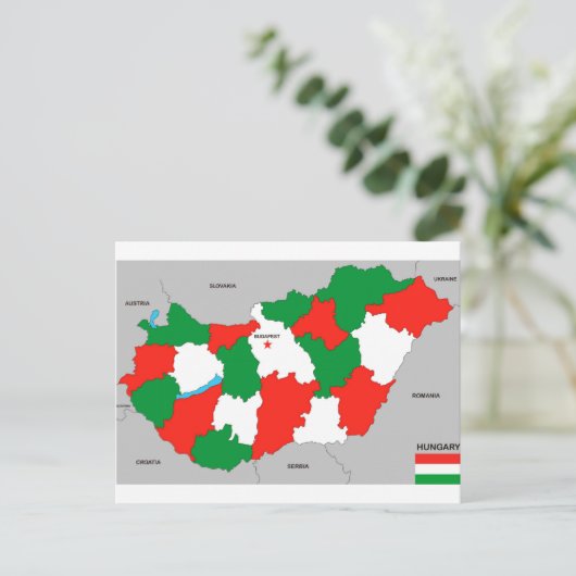 Politische Karte des hungrigen Landes (Stehend Vorderseite)