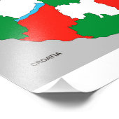 Politische Karte des hungrigen Landes Fotodruck (Ecke)