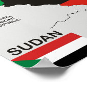 Politische Karte des Sudan Poster (Ecke)