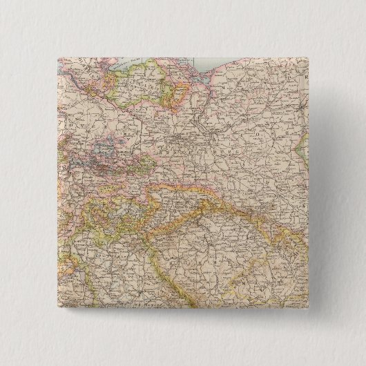 Politische Karte Deutschlands Button (Vorderseite)