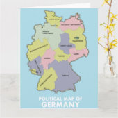 Politische Karte Deutschlands Postkarte (Gelbe Blume)