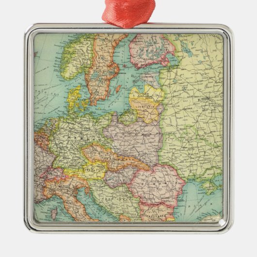 Politische Karte Europas Silbernes Ornament (Vorne)