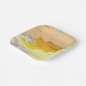 Politische Karte Kirgisistans und Zentralasiens Pappteller (Gewinkelt)