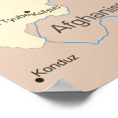 Politische Karte Kirgisistans und Zentralasiens Poster (Ecke)