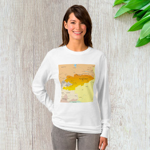 Politische Karte Kirgisistans und Zentralasiens T-Shirt
