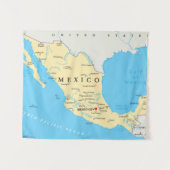 Politische Karte Mexikos Wandteppich (Vorderseite (Horizontal))
