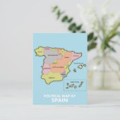 Politische Karte Spaniens. (Stehend Vorderseite)