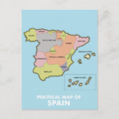 Politische Karte Spaniens. (Vorderseite)