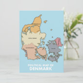 Politische Karte von Dänemark Poster (Stehend Vorderseite)