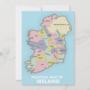 Politische Karte von Irland.