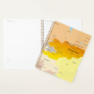 Politische Karte von Kirgisistan und Zentralasien Planer