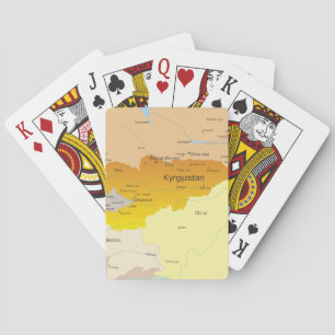 Politische Karte von Kirgisistan und Zentralasien Spielkarten