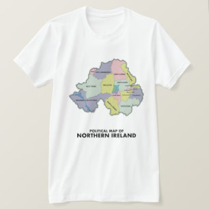 Politische Karte von Nordirland. T-Shirt