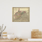 Politische Karte Westjordanlands Poster (Küche)