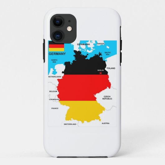 politische Kartenflagge Deutschland-Landes Case-Mate iPhone Hülle (Rückseite)