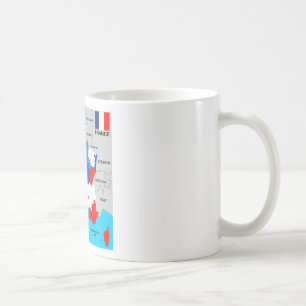 politische Kartenflagge Frankreich-Landes Kaffeetasse