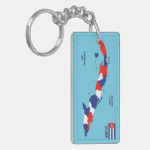 Politische Kartenflagge Kuba-Landes Schlüsselanhänger (Vorderseite links)