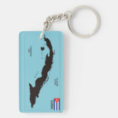 Politische Kartenflagge Kuba-Landes Schlüsselanhänger (Rückseite)