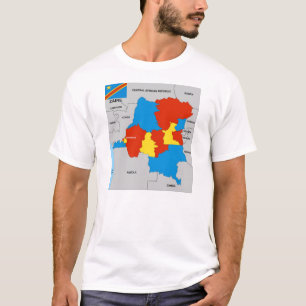 politische Kartenflagge Zaire-Landes T-Shirt