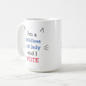Politische kinderlose Cat Lady-Tasse Kaffeetasse (Vorderseite Links)