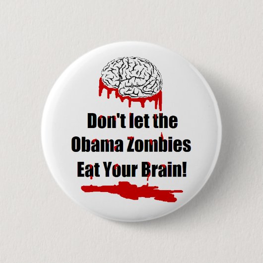 Politische Knöpfe Antiobama-Zombies Button (Vorderseite)