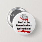 Politische Knöpfe Antiobama-Zombies Button (Vorne & Hinten)