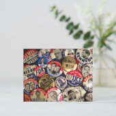 Politische Knöpfe Postkarte (Stehend Vorderseite)