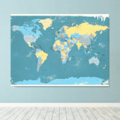 Politische Landkarte der Welt Leinwanddruck (Insitu (Holzboden))