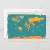 Politische Landkarte der Welt Postkarte (Vorne/Hinten)