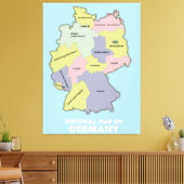 Politische Landkarte Deutschlands Leinwanddruck (Insitu (Wohnzimmer))