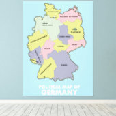 Politische Landkarte Deutschlands Leinwanddruck (Insitu (Holzboden))