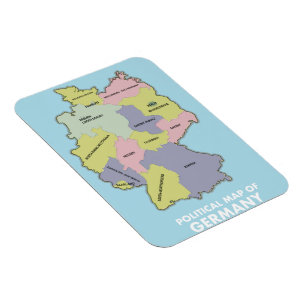 Politische Landkarte Deutschlands Magnet