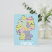 Politische Landkarte Deutschlands Postkarte (Stehend Vorderseite)