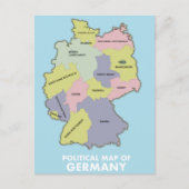 Politische Landkarte Deutschlands Postkarte (Vorderseite)