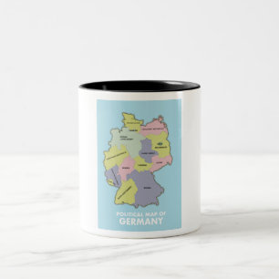 Politische Landkarte Deutschlands Riesenkaffee-Tas Zweifarbige Tasse