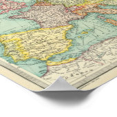 Politische Landkarte Europas Poster (Ecke)