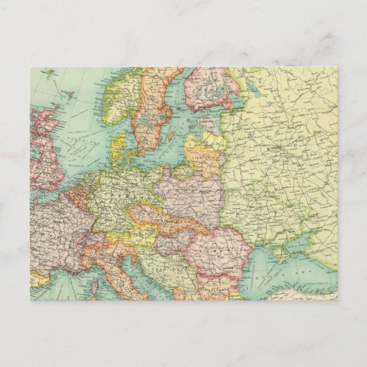 Politische Landkarte Europas Postkarte (Vorderseite)